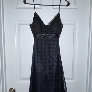 Black Polka dot fit and flare baby doll dress